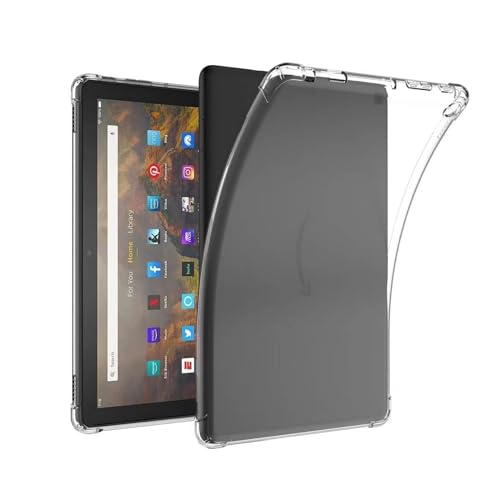 EooCoo Hülle kompatibel mit Amazon Fire HD 10 Tablet (10,1 Zoll Bildschirm, Version 2023), weiche, leichte Silikon Case mit Eckenschutz, transparent von EooCoo