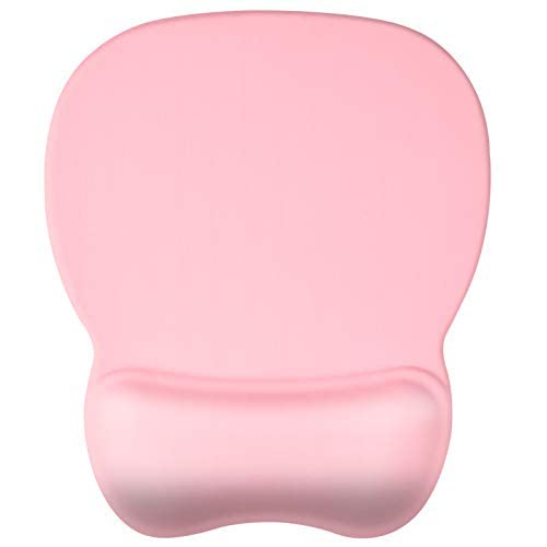 EooCoo Mauspad mit Gelkissen, Ergonomische Mousepad mit Rutschfest Silikon Unterseite, 4mm - Baby Pink von EooCoo