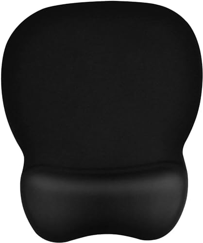 EooCoo Ergonomisches Mauspad mit Handauflage, 4 mm Memory Foam Mousepad, Gaming Mausmatte mit Handgelenkpolster, Komfort, Verschleißfest, Wasserdicht, für Alle Maus Laptop, PC, Offfice, Heim, Schwarz von EooCoo