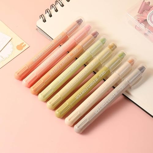 EooUooIP Gel Textmarker, 8 Stück Bibel Highlighter Markerstift, Gel Highlighter Stift, Kein Durchbluten für Highlighter Journal Schule von EooUooIP