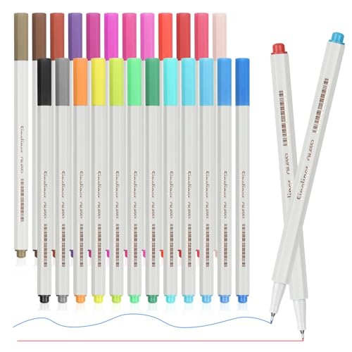 EooUooIP Bunte Fineliner-Stifte - 24 Stück Farbenfrohe Stifte mit Feiner Spitze für Büro, Schule und Kunstprojekte von EooUooIP