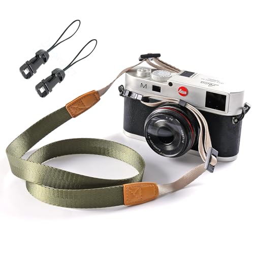 Eorefo Kameragurt Kameragurt Schultergurt mit Schnellverschluss-Schnallen für kompakte Digitalkamera, spiegellose Kamera, kleine DSLR-Kamera, Sofortbildkamera (Armeegrün) von Eorefo