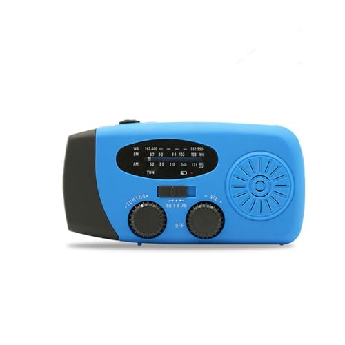 2000 mAh wiederaufladbares Solarfunkgerät mit hoher Kapazität, Notfall-Handkurbelradio mit LED-Taschenlampe für Haushalt und Outdoor-Camping, Wandern, AM/FM, NOAA, tragbares Wetterradio (blau) von Eosbird