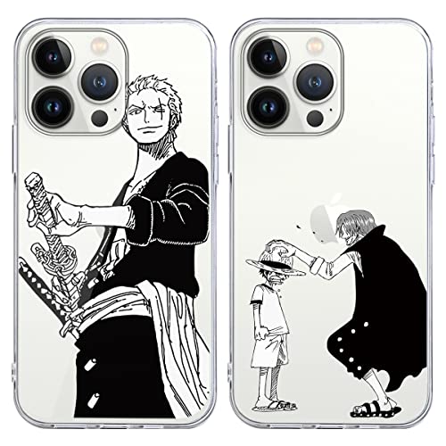 2 Stück Handyhülle für Apple iPhone 15 PRO Hülle 6.1 Zoll Anime Monkey D Gear 5 Nika Zoro Hülle, Transparent Manga Cool Muster Schutzhülle Weiche Stoßfest TPU Silikon Cover für iPhone 15 PRO 2 Stück Handyhülle für Apple iPhone 15 PRO Hülle 6.1 Zoll Anime Monkey D Gear 5 Nika Zoro Hülle, Transparent Manga Cool Muster Schutzhülle Weiche Stoßfest TPU Silikon Cover für iPhone 15 PRO von Eouine
