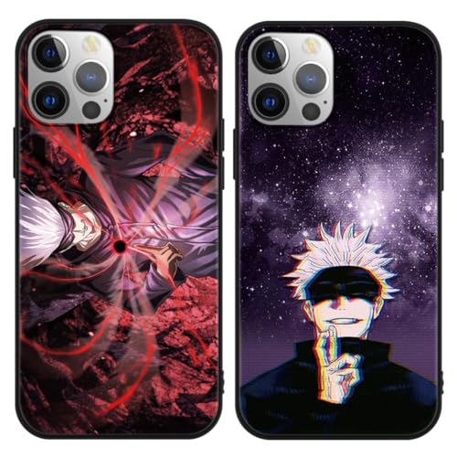 2 Stück Handyhülle für Apple iPhone 15 PRO MAX Hülle 6.7'' Anime Hülle Gojo Satoru Itadori Yuji mit Manga Muster Matt Schwarz Schutzhülle Stoßfest TPU Case für iPhone 15 PRO MAX, 3 2 Stück Handyhülle für Apple iPhone 15 PRO MAX Hülle 6.7'' Anime Hülle Gojo Satoru Itadori Yuji mit Manga Muster Matt Schwarz Schutzhülle Stoßfest TPU Case für iPhone 15 PRO MAX, 3 von Eouine