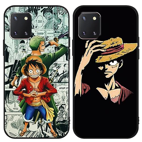 2 Stück Handyhülle für Samsung Galaxy Note 10 Lite 4G/A81 Hülle 6.7'' Anime Jungs Luffy Gear 5 Nika Zoro Hülle Schwarz Manga Straw Hat Muster Schutzhülle Weiche Cover für Samsung Note 10 Lite 4G von Eouine