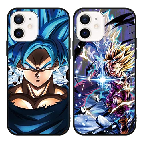 [2 Stück] Schutzhülle für Apple iPhone 12 5.4 Zoll Jungen Manga Hülle,Weiche Stoßfest TPU Silikon Mädchen Case mit Boy Girls Cool Anime Muster Handyhülle für iPhone12 von Eouine