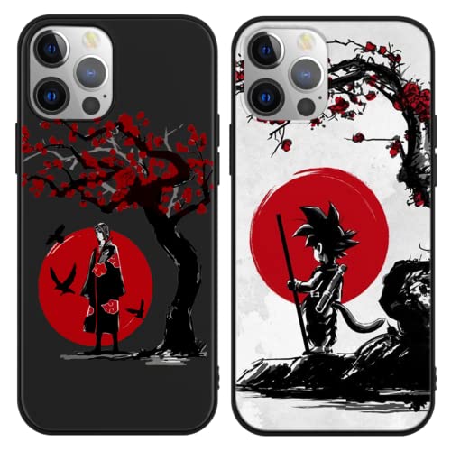 [2 Stück] Schutzhülle für Apple iPhone 13 Pro 6.1 Zoll Junge Kinder Anime Hülle und mit Cartoon Akatsuki Kakashi Motiv Handyhülle, Matte Stoßfest TPU Silikon Cover für iPhone 13 Pro von Eouine