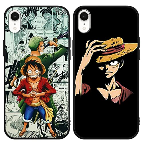 Eouine 2 Stück Handyhülle für Apple iPhone XR Hülle 6.1'' Anime Jungs Gear 5 Nika Zoro Hülle, Schwarz Manga Straw Hat Muster Schutzhülle Weiche Stoßfest TPU Case Junge Case für iPhone XR Eouine 2 Stück Handyhülle für Apple iPhone XR Hülle 6.1'' Anime Jungs Gear 5 Nika Zoro Hülle, Schwarz Manga Straw Hat Muster Schutzhülle Weiche Stoßfest TPU Case Junge Case für iPhone XR von Eouine