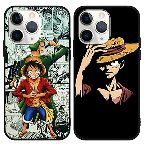 Eouine 2 Stück Handyhülle für Samsung Galaxy S10 4G Hülle 6.1'' Anime Jungs Luffy Gear 5 Nika Zoro Hülle, Schwarz Manga Straw Hat Muster Schutzhülle Weiche TPU Case Case für Samsung S10 4G von Eouine