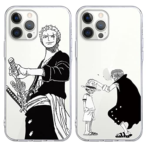 Eouine 2 Stück Handyhülle für iPhone 12 Pro/iPhone 12 Hülle 6.1'' Anime Jungs Gear 5 Nika Zoro Hülle, Transparent Manga Cool Muster Schutzhülle Weiche Stoßfest TPU Silikon Cover für iPhone12 Eouine 2 Stück Handyhülle für iPhone 12 Pro/iPhone 12 Hülle 6.1'' Anime Jungs Gear 5 Nika Zoro Hülle, Transparent Manga Cool Muster Schutzhülle Weiche Stoßfest TPU Silikon Cover für iPhone12 von Eouine