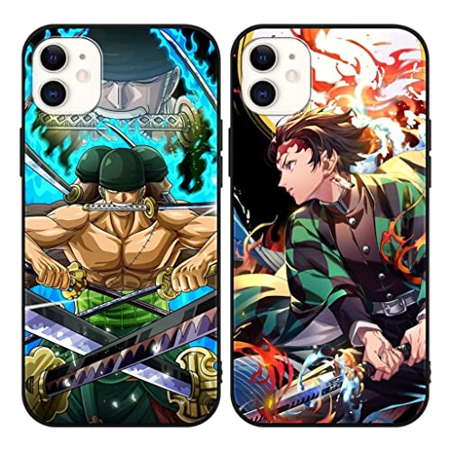 Eouine 2 Stück Handyhülle für iPhone 12 Pro/iPhone 12 Hülle 6.1 Zoll Anime Jungs Kimetsu No Yaiba Hülle und Manga Zoro Hülle Matte Stoßfest TPU Silikon Schutzhülle für iPhone 12 Eouine 2 Stück Handyhülle für iPhone 12 Pro/iPhone 12 Hülle 6.1 Zoll Anime Jungs Kimetsu No Yaiba Hülle und Manga Zoro Hülle Matte Stoßfest TPU Silikon Schutzhülle für iPhone 12 von Eouine