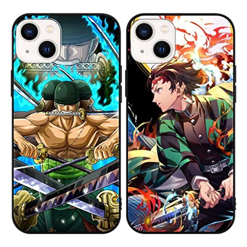 Eouine 2 Stück Handyhülle für iPhone 13 Hülle iPhone 14 Hülle 6.1 Zoll Anime Jungs Kimetsu No Yaiba Hülle und Manga Zoro Hülle Matte Stoßfest TPU Silikon Schutzhülle für iPhone 13/14 Eouine 2 Stück Handyhülle für iPhone 13 Hülle iPhone 14 Hülle 6.1 Zoll Anime Jungs Kimetsu No Yaiba Hülle und Manga Zoro Hülle Matte Stoßfest TPU Silikon Schutzhülle für iPhone 13/14 von Eouine