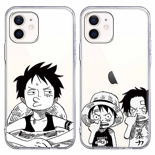 Eouine [2 Stück Hülle für Apple iPhone 12 Mini 5,4", Weich Transparent Silikon Schutzhülle mit Anime Jungs Gear 5 Nika Ace Motiv Manga Muster, STOfest Handyhülle Kompatibel mit iPhone 12 Mini Eouine [2 Stück Hülle für Apple iPhone 12 Mini 5,4", Weich Transparent Silikon Schutzhülle mit Anime Jungs Gear 5 Nika Ace Motiv Manga Muster, STOfest Handyhülle Kompatibel mit iPhone 12 Mini von Eouine