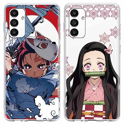Eouine [2 Stück] Hülle für Samsung Galaxy A13 5G 6,5 Zoll,Weich Transparent TPU Silikon Schutzhülle mit Anime Jungs Tanjirou Nezuko, STOfest Handyhülle Kompatibel mit Samsung A13 5G von Eouine