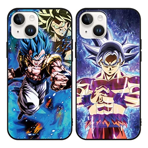 Eouine 2 Stück Schutzhülle für Apple iPhone 13 Mini Hülle 5.4'' Mit Anime Kinder Cover 3D Cool Cartoon Motiv Design Handyhülle Weich Stoßfest TPU Schwarz Silikon für iPhone13 Mini von Eouine