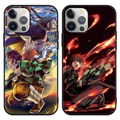 Eouine 2 Stück Schutzhülle für Oppo Realme C11 4G Hülle 6.5'' Mit Anime Jungs Nezuko Tanjirou Kamado Cover 3D Cartoon Motiv Design Handyhülle Weich Stoßfest TPU Silikon für Realme C11 4G von Eouine
