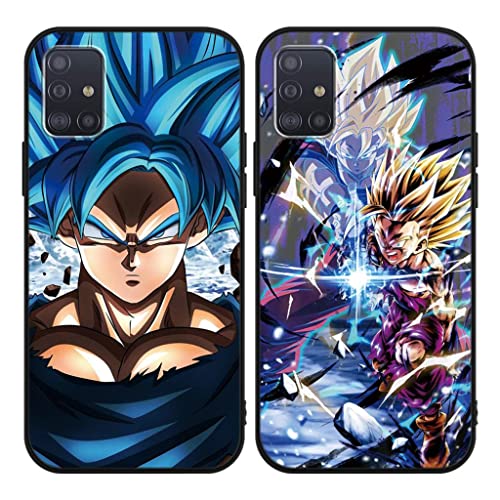 Eouine [2 Stück] Schutzhülle für Samsung Galaxy A51 4G/A51/M40S 6.5'' Jungen Manga Hülle,Weiche Stoßfest TPU Silikon Boy Girls Z Case mit Boy Girls Cool Anime Muster Handyhülle für Samsung A51 4G von Eouine