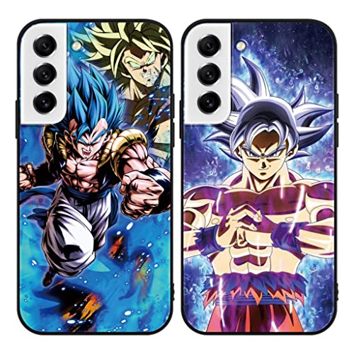 Eouine 2 Stück Schutzhülle für Samsung Galaxy S21 FE 5G Hülle 6.41'' Mit Anime Kinder Cover 3D Cool Cartoon Motiv Design Handyhülle Weich Stoßfest TPU Schwarz Silikon für Samsung S21 FE 5G von Eouine