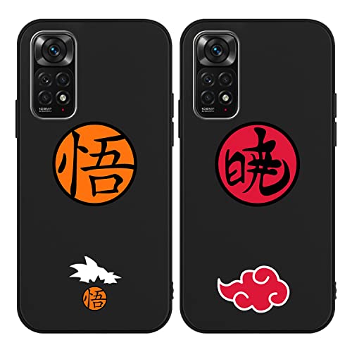 Eouine 2 Stück Schutzhülle für Xiaomi Redmi Note 11S (4G)/Note11 4G 6.43'' Junge Kinder Anime Hülle,Stoßfest TPU Silikon Case Akatsuki Kakashi Motiv Handyhülle Cover für Xiaomi Redmi Note 11S von Eouine