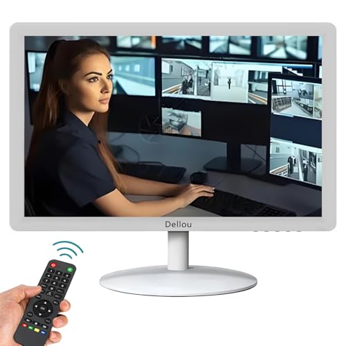 Eoulyee 24 Zoll Weißer Überwachungsmonitor CCTV Sicherheitskamera Monitor LCD Display Bildschirm Multifunktionale HDMI, AV, BNC, VGA, USB, PC Schnittstelle Computer Monitor 1920x1080 Full HD von Eoulyee