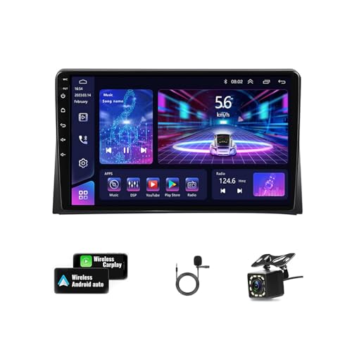 Android 11 Autoradio Navi für Vw T5 Multivan 2005-2015 mit 9 Zoll Bildschirm Touch Display Bluetooth Doppel Din Radio Unterstützt MirrorLink WiFi USB Rückfahrkamera (Color : Y1E WiFi 4-Core 1G+16G) von Eouyt