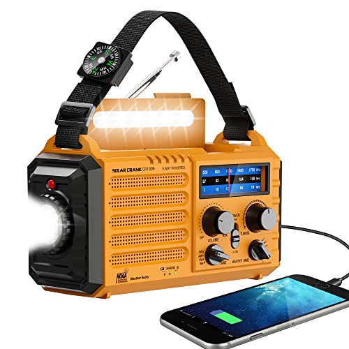 NOAA Wetterradio, wiederaufladbar, 5000 mAh, Solar-/Handkurbel/batteriebetriebenes Radio, Kurzwellen-AM-FM-Radio, tragbar, USB-Handy-Ladegerät, SOS-Alarm, Notfall-Survival-Ausrüstungs-Kits NOAA Wetterradio, wiederaufladbar, 5000 mAh, Solar-/Handkurbel/batteriebetriebenes Radio, Kurzwellen-AM-FM-Radio, tragbar, USB-Handy-Ladegerät, SOS-Alarm, Notfall-Survival-Ausrüstungs-Kits von Eoxsmile