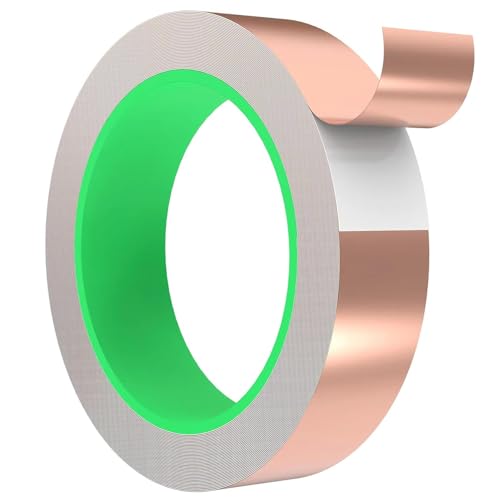 Kupferband Gegen Schnecken, 50mm x 20m Kupferfolie Klebeband, Beidseitig Leitende Kupferfolienband, Schneckenschutz Hochbet, Electrical EMI Kapton Tape, Copper Foil Tape, Selbstklebend Abschirmband von Eozfly