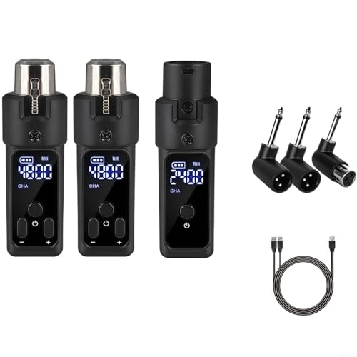 EpheyFIF 2,4 G kabelloses Mikrofonsystem, 30,5 m Reichweite mit Dual-Sender-Option, kompatibel mit dynamischen/Kondensator-Mikrofonen, 2400-4800 MHz Frequenz, XLR-Ausgang für PA/Mixer (2 für von EpheyFIF