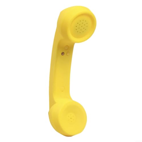 EpheyFIF Telefonhörer mit USB wiederaufladbar, ABS Bluetooth Wireless Empfänger, Anti-Strahlung, schnurloses Mobilteil, unterstützt Annahme von Ablehnen, Telefonanruf, Handy-Zubehör (gelb) von EpheyFIF