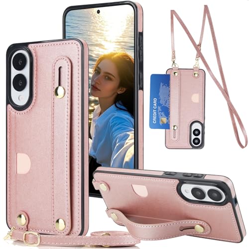 Ephoou Crossbody Wallet Case für Samsung Galaxy S25 Edge mit Handschlaufe, Abnehmbarem Verstellbarem Umhängeband PU Leder Cover mit Bargeldfach für Samsung S25 Edge XK-Roségold Ephoou Crossbody Wallet Case für Samsung Galaxy S25 Edge mit Handschlaufe, Abnehmbarem Verstellbarem Umhängeband PU Leder Cover mit Bargeldfach für Samsung S25 Edge XK-Roségold von Ephoou