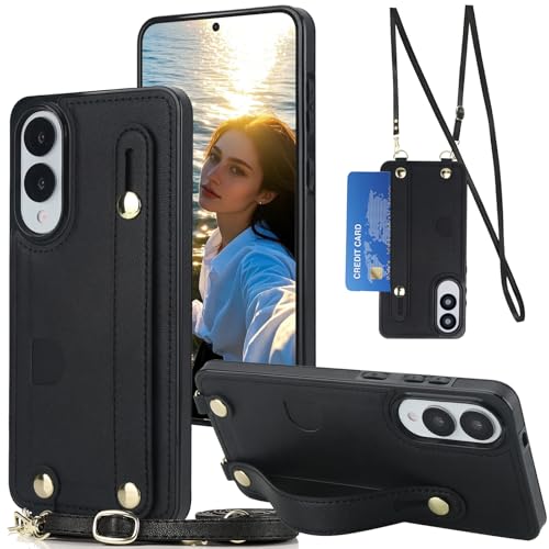 Ephoou Crossbody Wallet Case für Samsung Galaxy S25 Edge mit Handschlaufe, Abnehmbarem Verstellbarem Umhängeband PU Leder Cover mit Bargeldfach für Samsung S25 Edge XK-Schwarz Ephoou Crossbody Wallet Case für Samsung Galaxy S25 Edge mit Handschlaufe, Abnehmbarem Verstellbarem Umhängeband PU Leder Cover mit Bargeldfach für Samsung S25 Edge XK-Schwarz von Ephoou