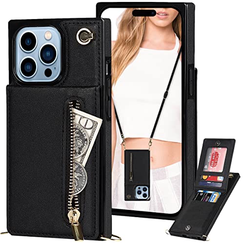 Ephoou Crossbody Wallet Case für iPhone 13 Pro Max mit Kartenhalter, Geldbörse Cover Abnehmbare Crossbody Strap für iPhone 13 Pro Max Reißverschluss Hülle Schwarz Ephoou Crossbody Wallet Case für iPhone 13 Pro Max mit Kartenhalter, Geldbörse Cover Abnehmbare Crossbody Strap für iPhone 13 Pro Max Reißverschluss Hülle Schwarz von Ephoou