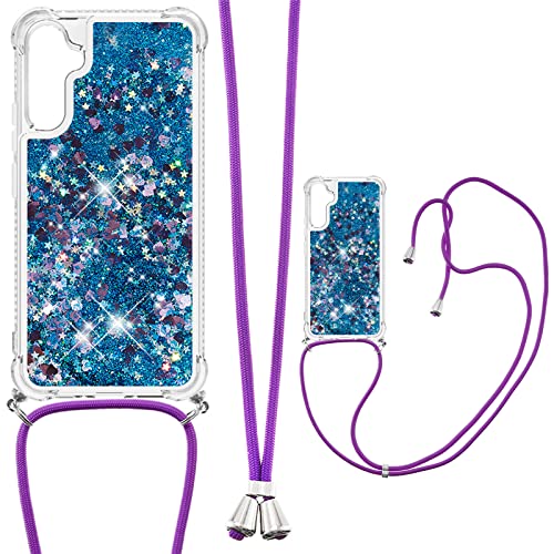 Ephoou Glitzer Hülle für Samsung Galaxy A34 5G mit Verstellbarem Umhängeband, Sparkle Transparent Treibsand Wasserfall Soft TPU Liquid Cover für Samsung Galaxy A34 5G LSGS-Blue Ephoou Glitzer Hülle für Samsung Galaxy A34 5G mit Verstellbarem Umhängeband, Sparkle Transparent Treibsand Wasserfall Soft TPU Liquid Cover für Samsung Galaxy A34 5G LSGS-Blue von Ephoou