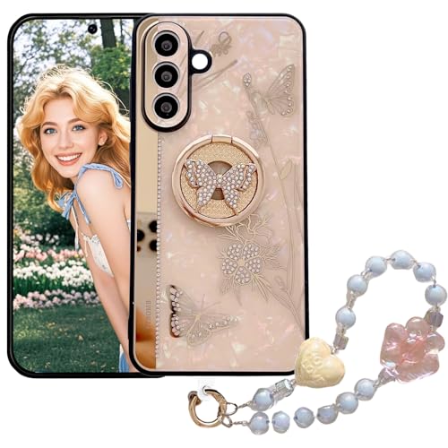 Ephoou Glitzer-Schutzhülle für Samsung Galaxy S25+ Plus, mit Kette, Armband und Ständer, glitzernd, Schmetterling, Blume, stoßfeste Schutzhülle, funkelndes Kristallperlen-Design für Samsung S25 Plus Ephoou Glitzer-Schutzhülle für Samsung Galaxy S25+ Plus, mit Kette, Armband und Ständer, glitzernd, Schmetterling, Blume, stoßfeste Schutzhülle, funkelndes Kristallperlen-Design für Samsung S25 Plus von Ephoou