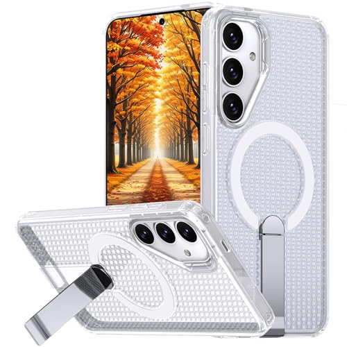 Ephoou Magnetische Wärmeableitung Hülle für Galaxy S25 Plus / S24 Plus mit klappbarem Kickstand - Mesh Ultra atmungsaktiv Hohles Doppelwabendesign Stoßfeste Abdeckung für Samsung S25 Plus FX-Weiß Ephoou Magnetische Wärmeableitung Hülle für Galaxy S25 Plus / S24 Plus mit klappbarem Kickstand - Mesh Ultra atmungsaktiv Hohles Doppelwabendesign Stoßfeste Abdeckung für Samsung S25 Plus FX-Weiß von Ephoou