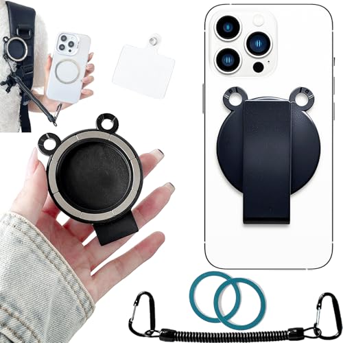 Ephoou Magnetischer Gürtelclip mit Anti-Diebstahl-Kette, sicheres Handy-Holster für Rucksackgurt, abnehmbare Halterung für Wandern, Reisen, Outdoor, kompatibel mit iPhone, Samsung, Google, Moto & mehr von Ephoou