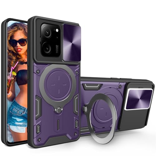 Ephoou Robuste Schutzhülle für Xiaomi 13T / 13T Pro/Redmi K60 Ultra mit Kamera-Abdeckung, eingebautem drehbarem Ringständer mit Schiebe-Kameraobjektiv, Schutzhülle für 13T JS, Violett Ephoou Robuste Schutzhülle für Xiaomi 13T / 13T Pro/Redmi K60 Ultra mit Kamera-Abdeckung, eingebautem drehbarem Ringständer mit Schiebe-Kameraobjektiv, Schutzhülle für 13T JS, Violett von Ephoou