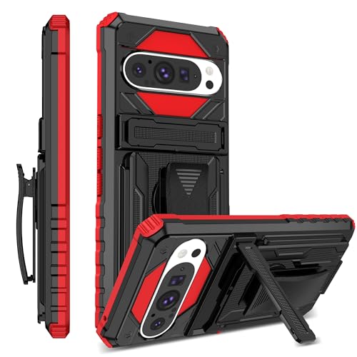 Ephoou Schutzhülle für Google Pixel 9 Pro/Pixel 9, mit abnehmbarem drehbarem Gürtelclip, robuste, stoßfeste Schutzhülle mit Ständer, für Google Pixel 9 Pro, Rot Ephoou Schutzhülle für Google Pixel 9 Pro/Pixel 9, mit abnehmbarem drehbarem Gürtelclip, robuste, stoßfeste Schutzhülle mit Ständer, für Google Pixel 9 Pro, Rot von Ephoou