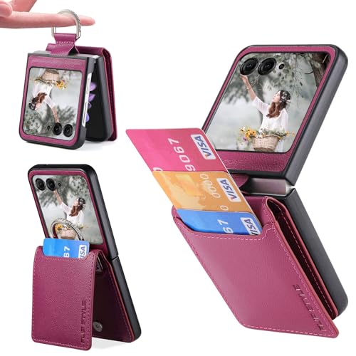 Ephoou Schutzhülle für Motorola Razr 2024 / Razr 50 / Razr Gen 4 mit Kartenschlitz, für Damen und Herren, PU-Leder, stoßfeste Schutzhülle mit Ring für Motorola Razr 50 SZQ-Lila Ephoou Schutzhülle für Motorola Razr 2024 / Razr 50 / Razr Gen 4 mit Kartenschlitz, für Damen und Herren, PU-Leder, stoßfeste Schutzhülle mit Ring für Motorola Razr 50 SZQ-Lila von Ephoou