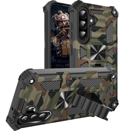 Ephoou Schutzhülle für Samsung Galaxy A56 5G 17 cm (6,7 Zoll), mit magnetischem Ständer, Militärqualität, strapazierfähig, stoßfest, Schutzhülle für Samsung A56, Camo-Armeegrün von Ephoou