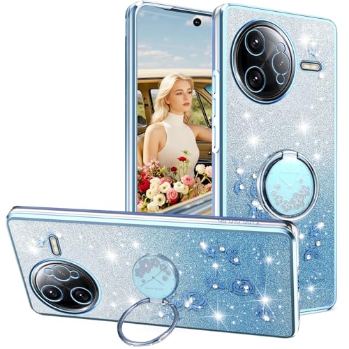 Ephoou Schutzhülle für Xiaomi Poco F7 Ultra/Redmi K80 Pro mit Ringständer, Bling Sparkle Diamond Flowers Floral Glitter Design Clear Soft TPU Silikon Cover für Xiaomi Poco F7 Ultra HSF Blau Ephoou Schutzhülle für Xiaomi Poco F7 Ultra/Redmi K80 Pro mit Ringständer, Bling Sparkle Diamond Flowers Floral Glitter Design Clear Soft TPU Silikon Cover für Xiaomi Poco F7 Ultra HSF Blau von Ephoou