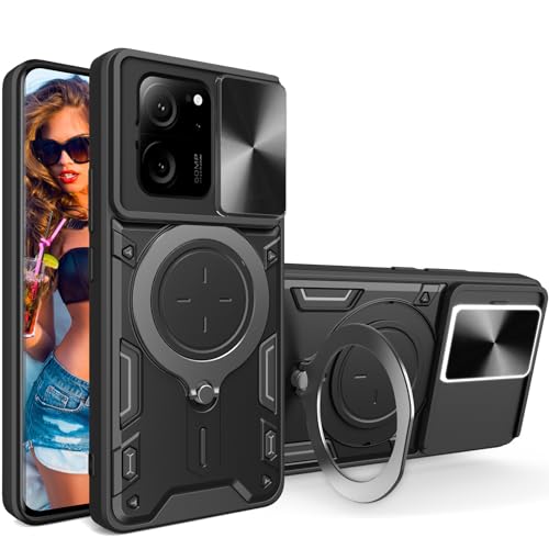 Ephoou Strapazierfähige Schutzhülle für Xiaomi 13T / 13T Pro/Redmi K60 Ultra mit Kamera-Abdeckung, eingebautem drehbarem Ringständer mit Schiebe-Kameraobjektiv, Schutzhülle für 13T JS-Schwarz Ephoou Strapazierfähige Schutzhülle für Xiaomi 13T / 13T Pro/Redmi K60 Ultra mit Kamera-Abdeckung, eingebautem drehbarem Ringständer mit Schiebe-Kameraobjektiv, Schutzhülle für 13T JS-Schwarz von Ephoou