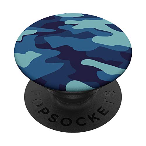 Blaues Camouflage-Muster PopSockets mit austauschbarem PopGrip von Epic Love Designs