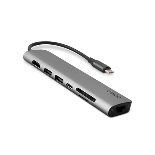 Epico 7-in-1 USB-C Multimedia Hub 8K HDMI 2.1 5000 Mbit/s Grau von Epico
