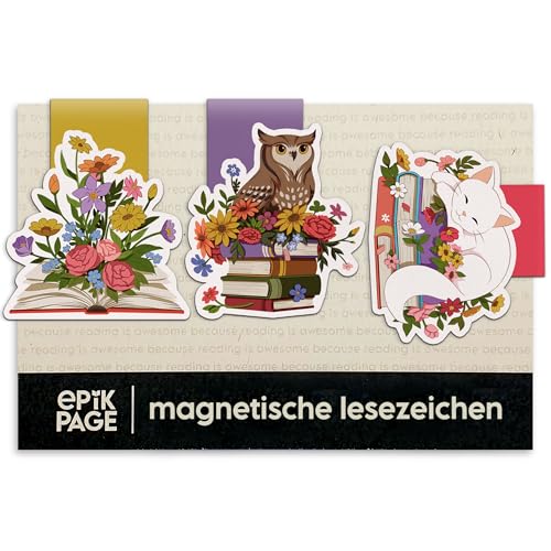 Magnetische Lesezeichen Leserin – Kleine Geschenke zur Einschulung & für die Schultüte – Tolle Schulanfang Geschenke für Kinder, Schüler, Mädchen, Bücherwurm – Magnetlesezeichen 3er-Set Magnetische Lesezeichen Leserin – Kleine Geschenke zur Einschulung & für die Schultüte – Tolle Schulanfang Geschenke für Kinder, Schüler, Mädchen, Bücherwurm – Magnetlesezeichen 3er-Set von EpikPage