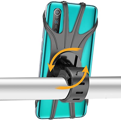 Epilum Fahrrad Handyhalterung 360° Drehbar Verstellbar Silikon Handyhalterung Fahrrad MTB Fahrrad Smartphone Halterung Universal Handyhalterung Fahrrad von Epilum