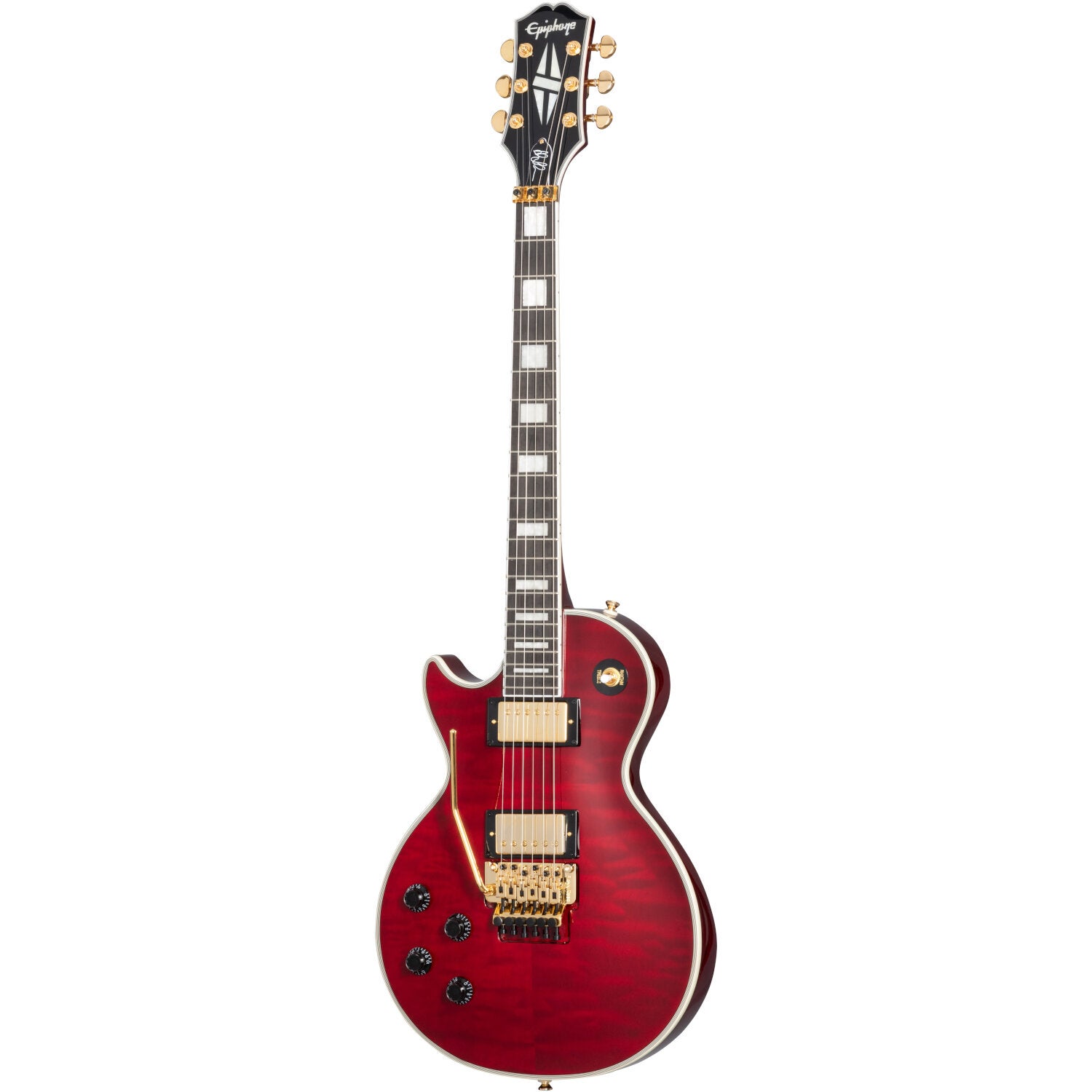 Epiphone Alex Lifeson Les Paul Custom Axcess Quilt Ruby LH Left-Handed Electric Guitar with Case Epiphone Alex Lifeson Les Paul Custom Axcess Quilt Ruby LH Left-Handed Electric Guitar with Case von Epiphone