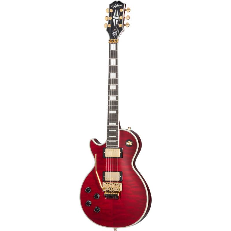 Epiphone Alex Lifeson Les Paul Custom Axcess Quilt Ruby LH Left-Handed Electric Guitar with Case von Epiphone