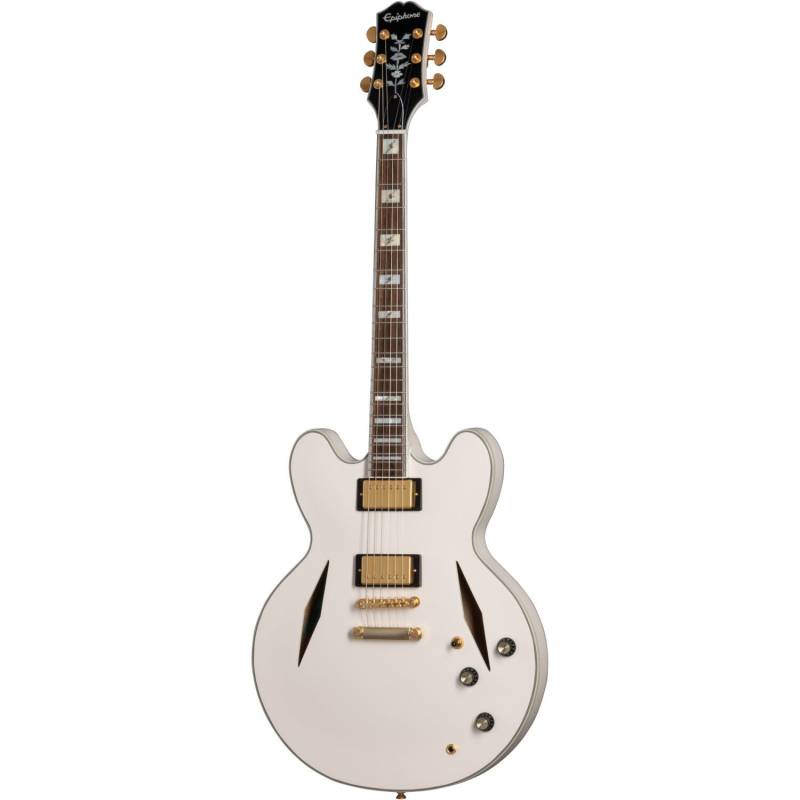 Epiphone Emily Wolfe White Wolfe Sheraton Aged Bone White Semi-Acoustic Guitar with EpiLite Case von Epiphone